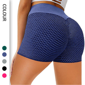 Honeycomb High-Waist Yoga Shorts